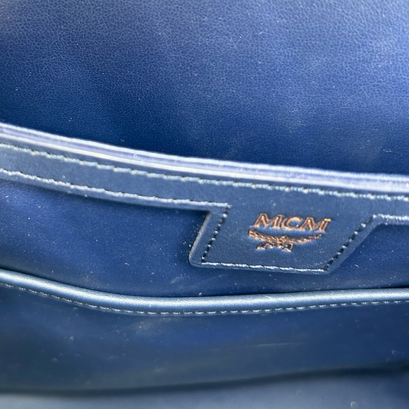 MCM White Studded Visetos Backpack - Picture 14 of 16